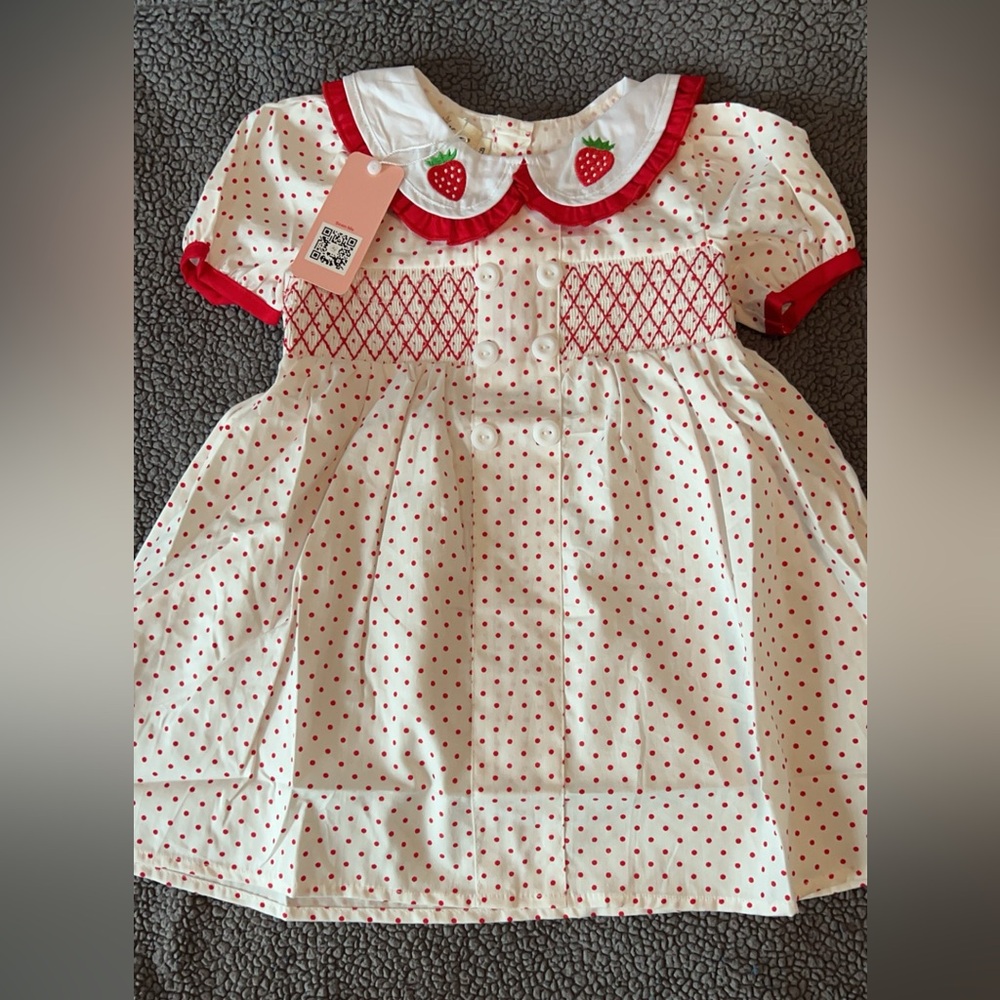 Babygirl smocked strawberry dress